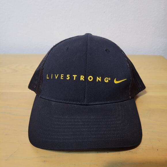 Nike Golf Livestrong Flexfit Fitted Black Mesh Hat Embroidered Flexfit FAST SHIP - Picture 5 of 8